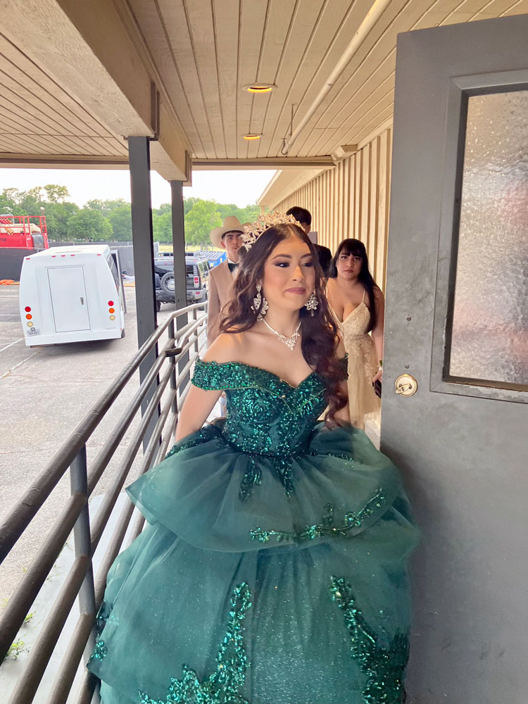 Quinceanera girl arriving at main ballroom