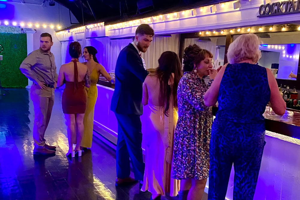 Spacious and well decorated ballroom that has many beautiful focal areas for photos