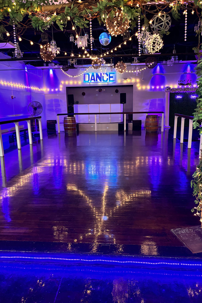 Illuminated dance floor lighting tht guests and dancers enjoyed.