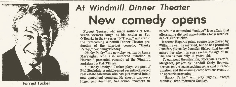 Windmill Dinner Theater opens new comedy acts in Fort Worth.