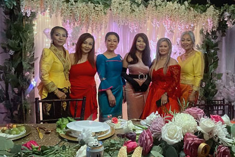 Decorated garden gazebo backdrop area is a great photo area for guests